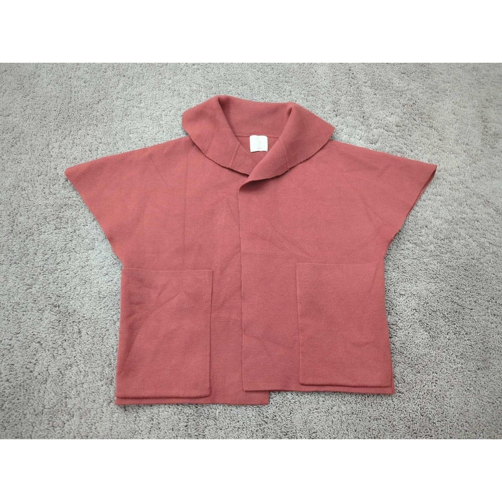 Joie Cardigan Womens 2XL Red Open Front Sweater Short Sleeve Patch Pockets